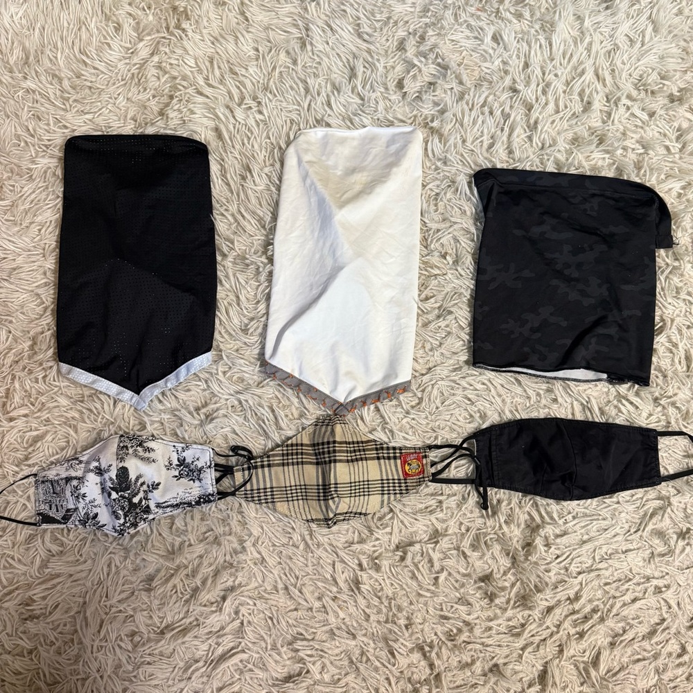 Lot Of 5 Horseback Riding Equestrian Neck Gaiters Face Masks. Good Condition.